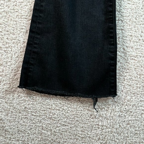 Mother The Weekender Fray Flare Jeans Black Distressed Size 25 Boho Hippie Lux - Picture 6 of 14